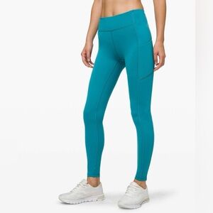 lululemon Athletica Teal High-Rise Leggings Side Pocket Size 2